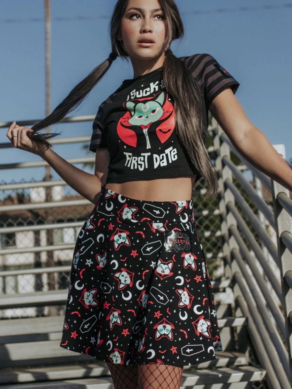 Killstar Lil Vampurr Skater Skirt